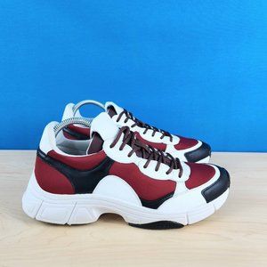 Calvin Klein Daxton Nappa Smooth Calf Mens Size 8 White Red Designer Sneakers‎